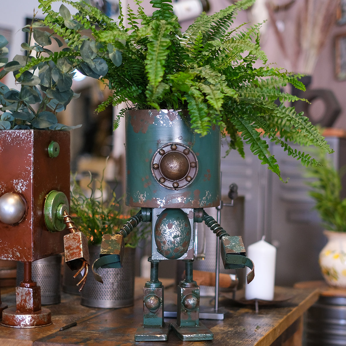 Kruka robot grön