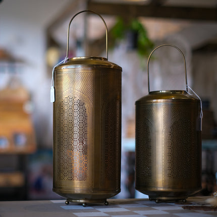 Mässingsfärgad lykta