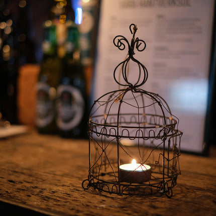 Värmeljushållare fågelbur