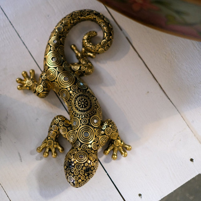 Gecko-ödla med spegeldetaljer