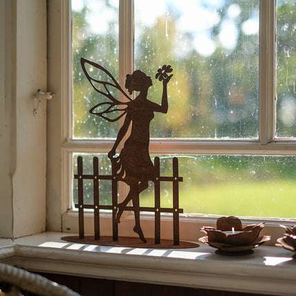 Rostig älva vid staket