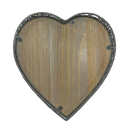 Hjärformad bricka med metallkant