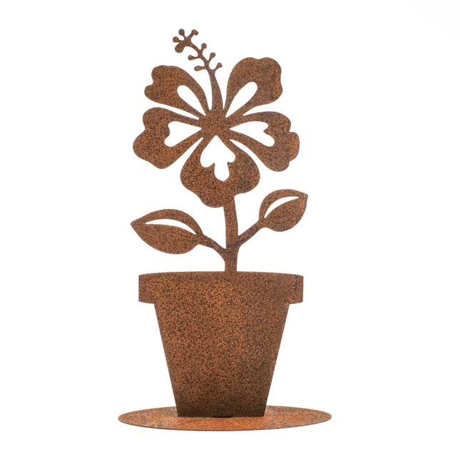 Rostig dekoration - hibiskus