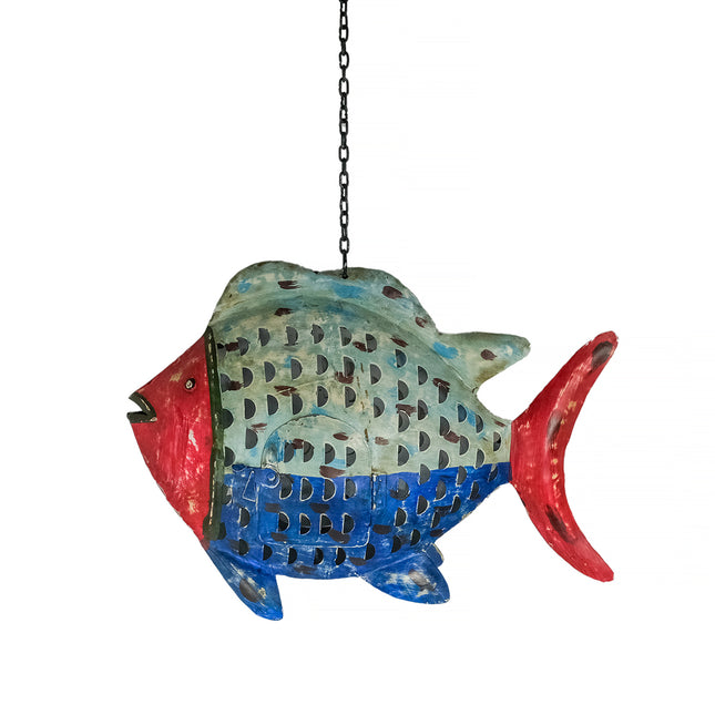 Hängande fisklykta i plåt