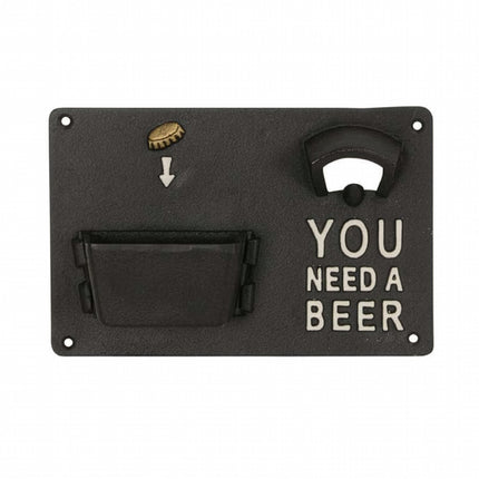 Kapsylöppnare vägg: ”You need a beer”
