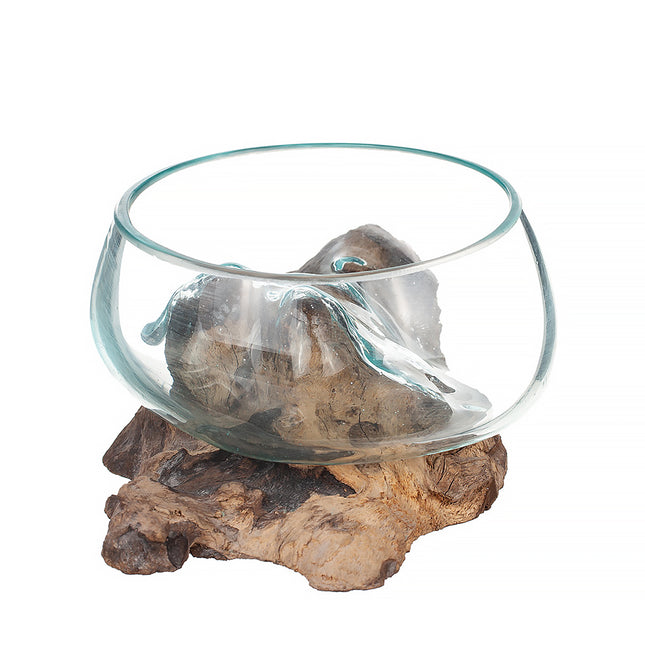 Trädrot med glasskål 15 cm