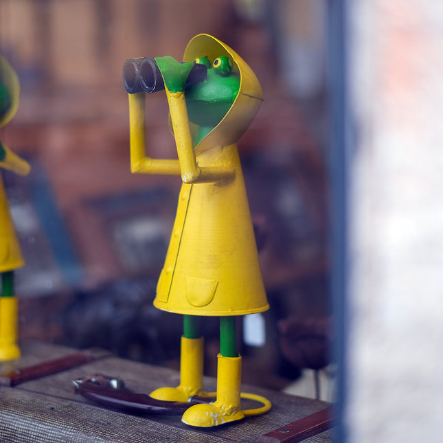 Groda i plåt med kikare