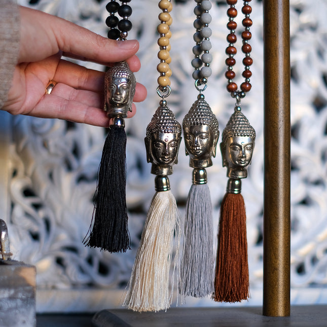 Halsband buddha-huvud beige