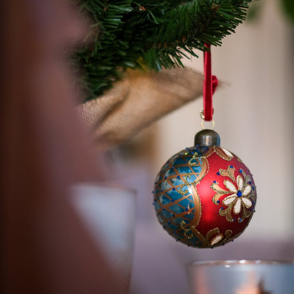 Julkula röd och blå