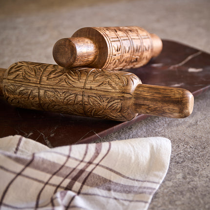 Dekorativ kavel i mangoträ