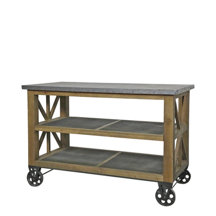 Köksö på hjul med zinkskiva