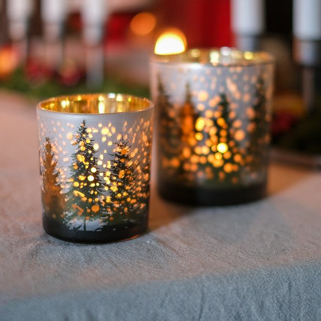 Värmeljuslykta skog (flera storlekar)