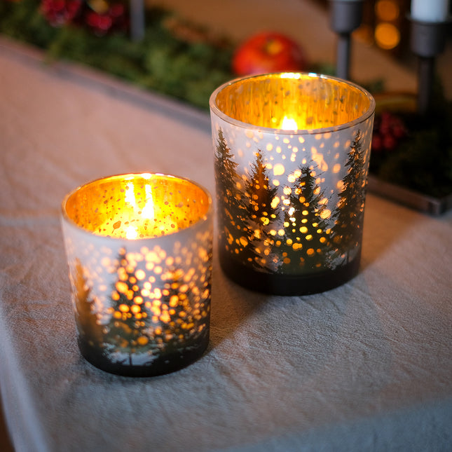 Värmeljuslykta skog (flera storlekar)