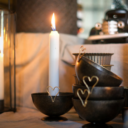Ljusstake skål med hjärta
