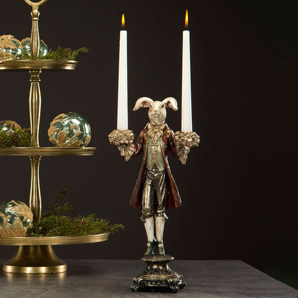 Ljusstake kanin mörkröd