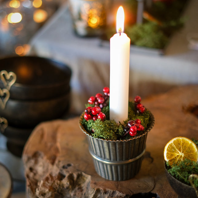 Räfflad metallkruka stearinljus