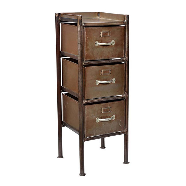 Metallbyrå med tre lådor