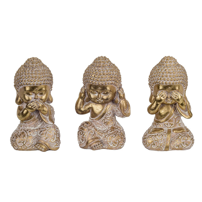 Mini-Buddha guld (set om 3)