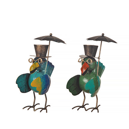 Plåtfågel med paraply