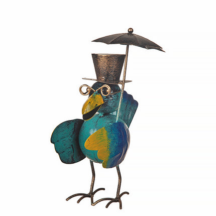 Plåtfågel med paraply