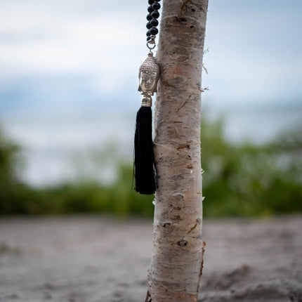 Halsband buddha-huvud svart