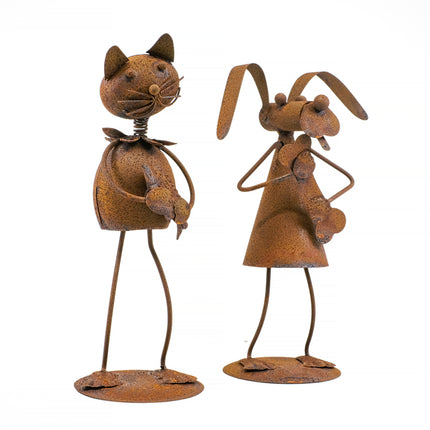 Rostig katt med fisk