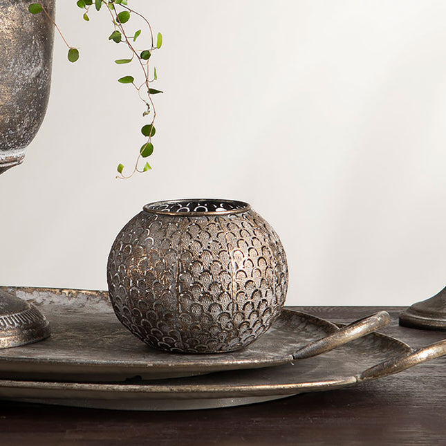 Rund mönstrad ljushållare