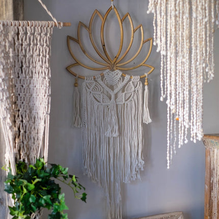 Makramé lotus-blomma