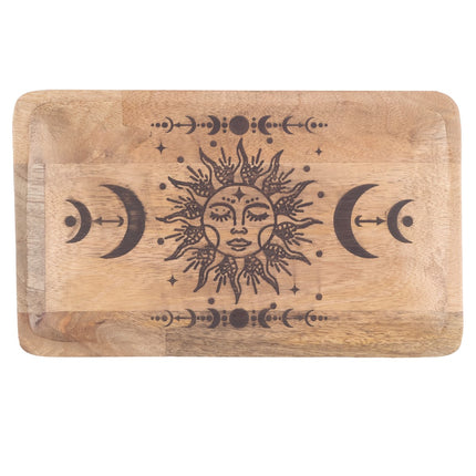 Träfat sol & måne