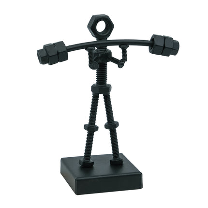 Tyngdlyftare av återvunna skruvar/bultar