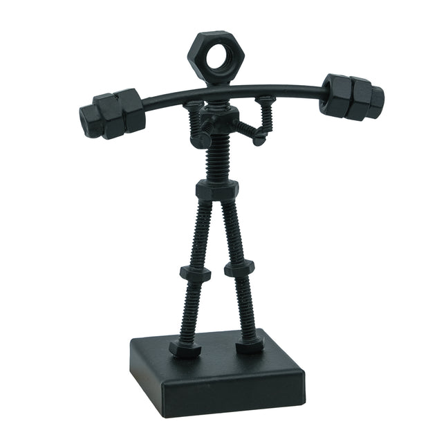 Tyngdlyftare av återvunna skruvar/bultar