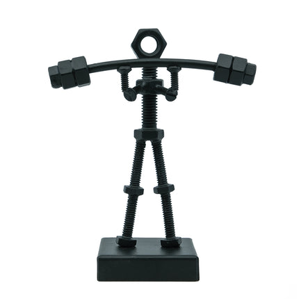 Tyngdlyftare av återvunna skruvar/bultar