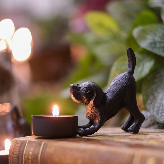 Värmeljushållare hund