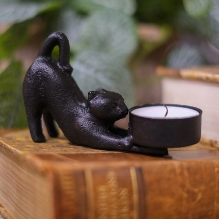 Värmeljushållare katt