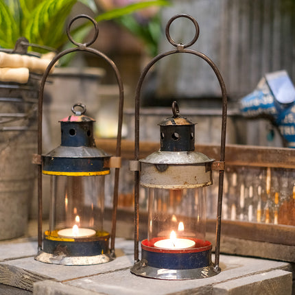 Liten stormlykta återvunnen metall