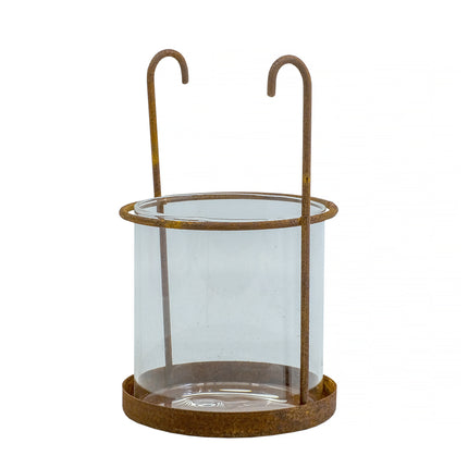 Stormlykta för armeringsjärn - rostig metall och glas